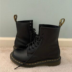 Black Leather Lace-Up Boots